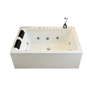 Vasca da Bagno Idromassaggio di <span class=keywords><strong>Lusso</strong></span> in Acrilico Bianco per 2 Persone, 1800mm, per Interni, con Funzione Massaggio e Spa - Product Image 1
