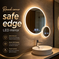 Miroir de salle de bain intelligent à LED à stabilité renforcée Shunhua, forme personnalisée, luminosité réglable, pour la vente en gros mondiale en vrac