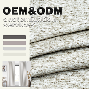 ओम गंध कारखाने सीधे 100% ब्लैकआउट वाटरप्रूफ लौ रिटर्टेंट बुने 3-पास पा एल एल/लिनन सादे बेडरूम के पर्दे कपड़े - Product Image 1