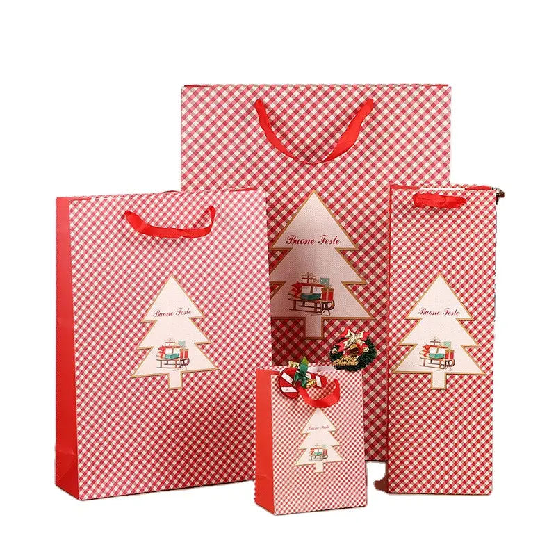 Yeni varış özel Merry Christmas şarap depolama kağıt torbalar çevre dostu hediye keseleri noel şarap şişesi kapak ambalaj çantası