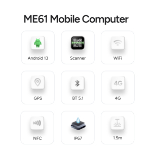 MRFERI 2026 Meilleure Vente Noir ME61 IP67 Étanche 4G Wi-Fi Scanner de Codes-Barres Android Robuste Portable PDA - Product Image 2