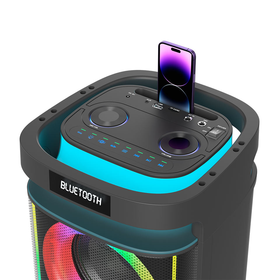 Modorwy RGB Boombox LED Speaker 30-50W with Remote Control Rechargeable ...