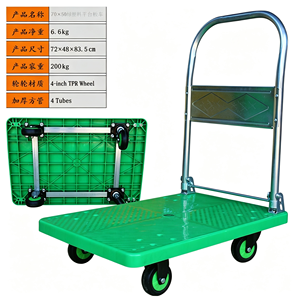 Folding Hand Truck 330 Lb Capacity Aluminum Frame 4 Wheel Design Collapsible Heavy Duty Hand Cart With Wheels Value Pack - Product Image 4