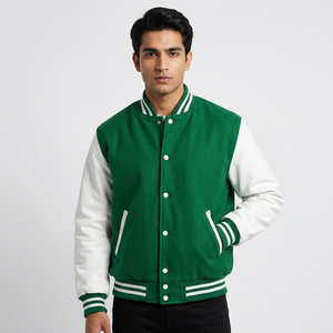 Custom Logo Satin Bomber Baseball <b>Jackets</b> for <b>Men</b> Women Plus Size Varsity Winter Letterman <b>Jackets</b> Stand 280gsm Dyed Wool <b>Thin</b> - Product Image 1