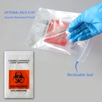 Bolsa Transparente para Muestras de LDPE con Símbolo de Riesgo Biológico Impreso, Bolsa de Transporte para Muestras de Sangre y Orina