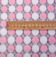 Tissu tricoté double face 100% polyester velours corail flanelle imprimé offset à motif de points pour couvertures, chaussures et produits pour animaux de compagnie