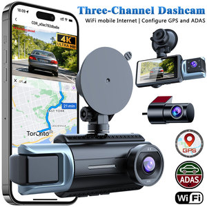 Cámara para Auto con 3 Lentes, 4K Frontal y 2K Trasera, Visión Nocturna, Monitoreo de Estacionamiento, Grabador de Video para Auto de 3 Vías con WIFI y GPS Integrados - Product Image 2
