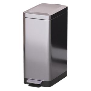 <b>Tungsten</b> steel and stainless steel narrow-sided slow-closing trash can with lid for bathroom, kitchen, and living room use - - Product Image 5