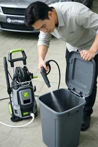 Hidrolavadora Eléctrica Vertical de Alta Presión de 220V y 10L/min con Ruedas <span class=keywords><strong>para</strong></span> Limpieza del Hogar - Product Image 2