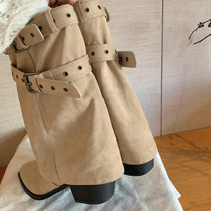 Nouvelles Bottes Femme 2026 à Talon Haut Tendance, Bout Pointu et Ceinture à Boucle, Idéales pour Mollets Larges - Product Image 3