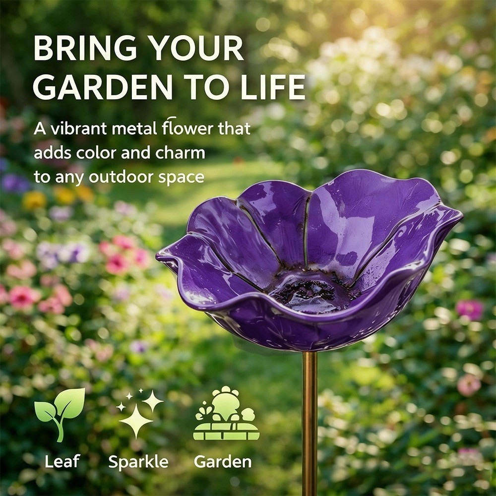 Carte d'insertion florale - violet - diamètre 15 cm