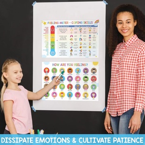 โปสเตอร์แผนภูมิอารมณ์แบบกำหนดเอง คุณรู้สึกอย่างไรวันนี้ พร้อมทักษะการรับมือสำหรับเด็ก การเรียนรู้ที่บ้าน ห้องเล่น ตกแต่งบ้านสำหรับการเรียนที่บ้าน - Product Image 5
