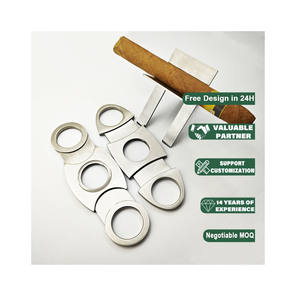 Soporte y cortador de cigarros personalizado de corte perfecto recto de acero inoxidable St <span class=keywords><strong>Dupont</strong></span> Juego de encendedor de lujo Soporte Logotipo personalizado Cuero - Product Image 1