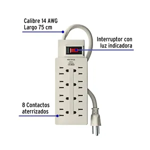 Master con 36 unità Multi-contatto 14 AWG 8 ingressi soppressore sovratensione 110 joule - Product Image 2