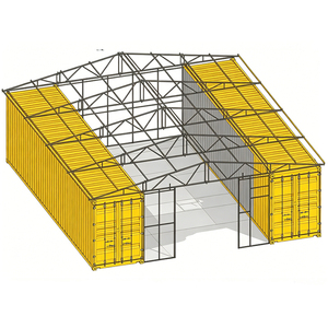 Large Warehouse Storage <b>Tent</b> Waterproof Strong Structure Outdoor Industrial Container Shelter Color steel tile container roof - Product Image 2