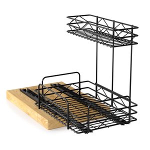 Pull Out Cabinet Organizer ,2-Tier Under Sink Cabinet Organizer Slide Out Pantry Shelves Sliding Drawer Storage