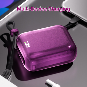 <strong>Multifunctional</strong> Mini Power Bank Dual Built in Cables LED Display Fast Charging Portable External <strong>Charger</strong> for Travel - Product Image 5