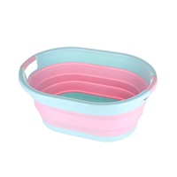 Panier à linge en plastique pliable et peu encombrant Conteneur de stockage pliable Capacité en eau Baignoire de lavage portable