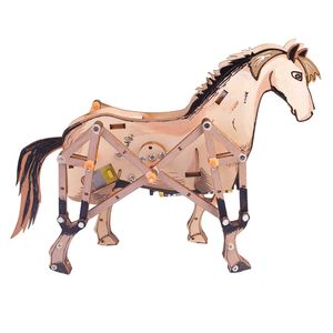 OKYN-G6695 Cheval Mécanique à Assembler Soi-même – Kit en Bois Technologique de Petite Taille - Product Image 1