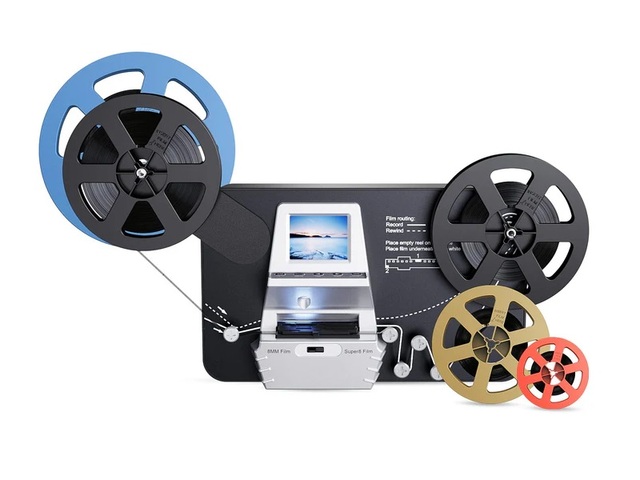 Reels 8 mm and Super 8 Films Digitizer Converter with 2.4 Inches Screen,Converts Film Frame by Frame to Digital MP4 Files.