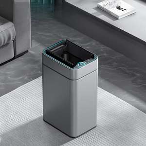 <span class=keywords><strong>Cubo</strong></span> <span class=keywords><strong>de</strong></span> <span class=keywords><strong>Basura</strong></span> Inteligente <span class=keywords><strong>de</strong></span> Acero Inoxidable <span class=keywords><strong>de</strong></span> 20L con Doble Apertura, Tapa con Alas y Tira <span class=keywords><strong>de</strong></span> Luz LED para Reciclaje en la Cocina - Product Image 2