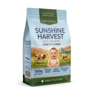 Custom Food-grade Pouch with Resealable Zipper High Barrier Box Pouch Flat Bottom <strong>Bag</strong> Milk <strong>Bag</strong> - Product Image 1