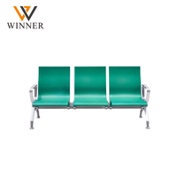 Banc public en métal pour hôpital, clinique, école, aéroport, avec un design moderne et un siège en PU durable