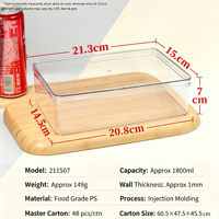 Boîte en plastique alimentaire à parois épaisses 5,51*3,94*2,28 pouces, transparente, rectangulaire, pour biscuits, mousses, gâteaux, service à emporter
