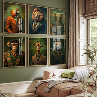 Peintures murales personnalisées de portraits d'animaux de style gothique, cadre en porcelaine PS, impression numérique, peinture suspendue, cadeau