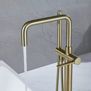 Freestanding Floor-<b>Mounted</b> Modern Single-Handle High-Flow Blackened Brass Bathtub Ceramic Core Hand Shower <b>Spray</b> HD-TF023 High-F - Product Image 6
