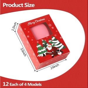 Cajas <span class=keywords><strong>de</strong></span> Jabón Navideñas <span class=keywords><strong>de</strong></span> Papel Kraft en <span class=keywords><strong>4</strong></span> Colores, con Ventana, para Jabón Artesanal, Envases Desechables para Llevar Postres - Product Image 1