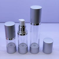 Flacons Airless Transparents 15ml 30ml 50ml, Flacons Airless à Pompe Argent Mat