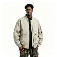 Blouson d'hiver imperméable et coupe-vent grande taille avec appliques brodées, poches tactiques, vente en gros, logo personnalisé