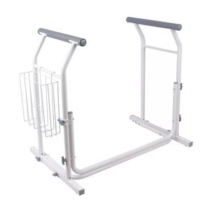 Reposabrazos de Seguridad para Inodoro con Cesta de Almacenamiento (Material PVC, Capacidad 150 kg), Ayuda a las Personas Mayores a Levantarse del Asiento del Inodoro - Product Image 1