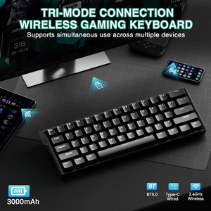 <span class=keywords><strong>Teclado</strong></span> Inalámbrico Magnético para Juegos AULA MINI60 HE Negro, Frecuencia de Sondeo de 8000Hz, Respuesta Rápida, Efecto Hall, <span class=keywords><strong>Teclado</strong></span> del <span class=keywords><strong>60</strong></span>% para PC - Product Image 5