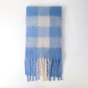 Wholesale Custom Winter Warm Cozy Ladies Long Plaid <b>Check</b> Fuzzy Polyester Durable Windproof Breathable Blanket <b>Scarf</b> - Product Image 4