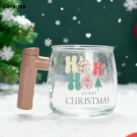 Gelas Botol Bertema Natal, Cangkir Kopi Anti Bocor, Dapat Digunakan Kembali, Motif Anjing Kartun Merah, Ramah Makanan, Untuk Minuman Cokelat Panas