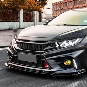 Parrilla delantera deportiva de malla estilo negro brillante para HONDA CIVIC 2016-18 10ª generación, modelos de 4 puertas y 2 puertas - Product Image 5