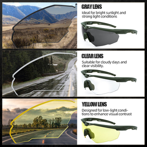 戦術スタイル安全メガネ 3種類の交換レンズ付き <span class=keywords><strong>ANSI</strong></span> <span class=keywords><strong>Z87</strong></span>.<span class=keywords><strong>1</strong></span>規格 TR90フレーム 処方レンズ装着可能 - Product Image 4