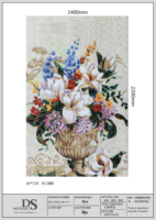 Fabricant de premier plan, mosaïque de verre 100% faite à la main, art mural, plante, image, arbre, fleur, pour l'art de la mosaïque murale