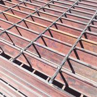 Grille en acier galvanisé, grille à barres, couvercle de tranchée de drainage, revêtement de sol industriel, surface antidérapante à haute capacité de charge