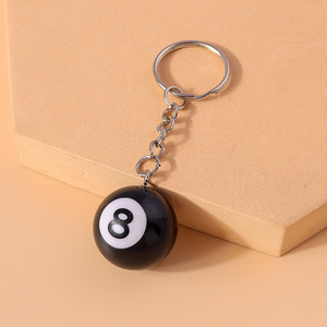 Llavero Negro Dados Y Bola 8 - Aleación Y Plástico, Diseño Con Dados, Bola De Billar Y Estrellas, Decorativo