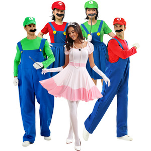 Disfraz de la Princesa Peach de Super Mario, uniformes de juego, trajes para parejas, vestido de poliéster, falda para fiesta de Halloween - Product Image 1