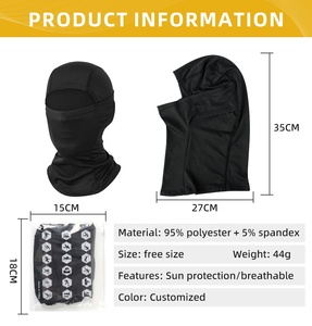Chapeau Balaclava d'hiver unisexe, masque <span class=keywords><strong>de</strong></span> <span class=keywords><strong>ski</strong></span> thermique, couvrant tout le visage, imperméable, coupe-vent, équipement d'extérieur pour temps froid, OEM - Product Image 4