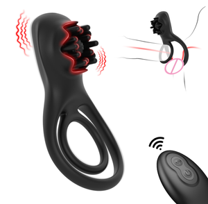 실리콘 전기 원격 제어 음핵 자극 장난감 커플을위한 남성용 지연 사정 링 - Product Image 2