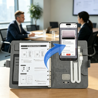 Version Globale : Journal IA Voix-Texte, Synchronisation Caméra Smartphone avec Batterie Externe 8000 mAh pour Réunions d'Affaires, Logo Personnalisable