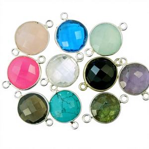 Prix de gros 10mm Rond Rose Hydro Facettes Double Bali Lunette Connecteur 925 Sterling Silver Connecteur Charme pour la Fête des Mères - Product Image 1