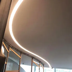 Lumière linéaire led courbé personnalisé sur mesure plafonniers luminaires modernes pour grand espace de restaurant