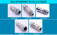 Connecteur Linconn D X Code M12 RJ45 IP67 mâle/femelle 4 broches 8 broches câble réseau Ethernet LAN caméra industrielle vision industrielle