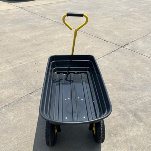 Nampan rangka baja lipat 4 roda tahan lama troli kapasitas 200KG Poly Garden Dump <span class=keywords><strong>Truck</strong></span> OEM limbah tangan tugas berat yang dapat disesuaikan - Product Image 6